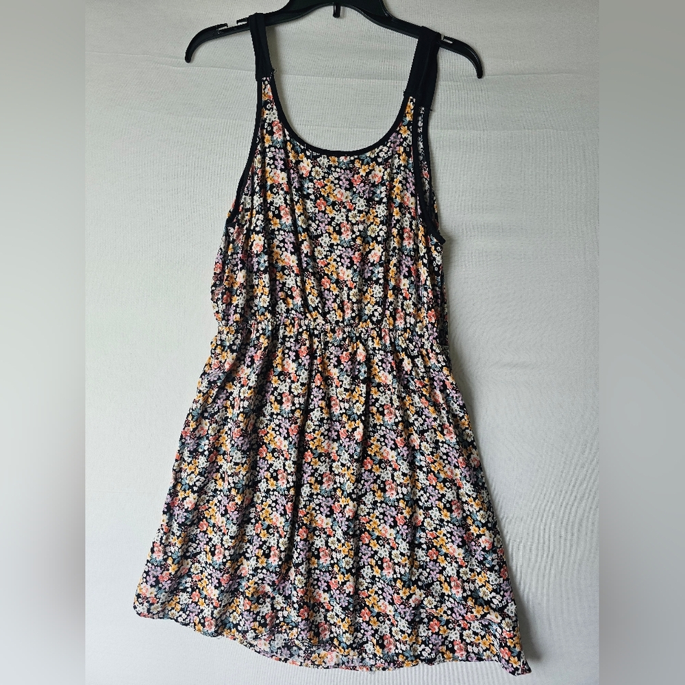 J for Justify Floral Tank Dress in Black with Pink, Yellow, White Flowers - Picture 7 of 11